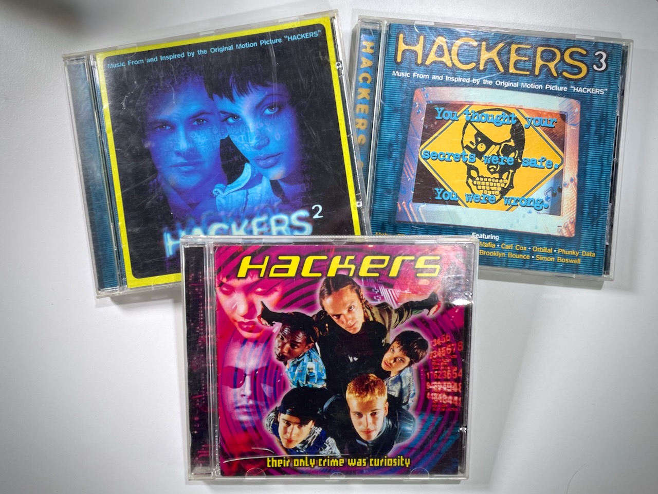 My CD jewel cases of Hackers, Hackers 2, and Hackers 3